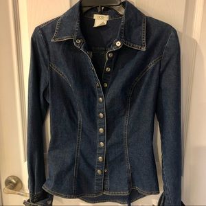 Western denim shirt corset detail